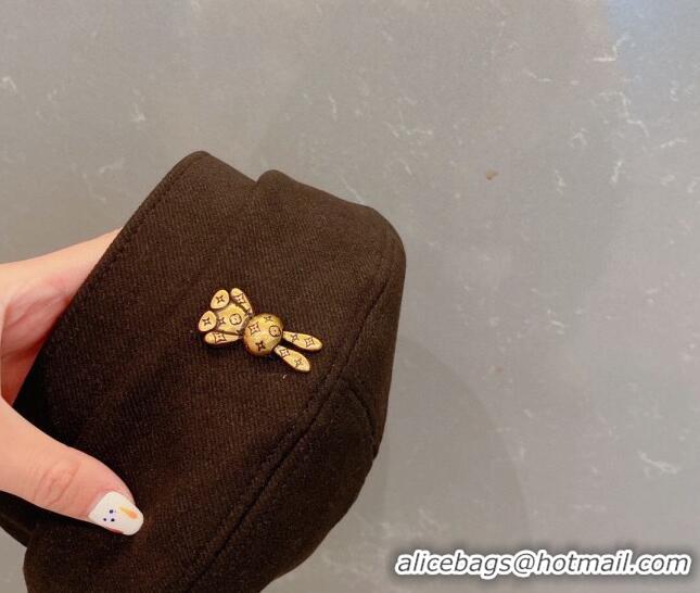 Super Quality Louis Vuitton Beret Hat with Rabbit LV1581 Black 2022