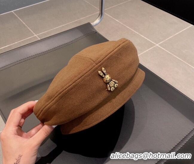 Unique Style Louis Vuitton Beret Hat with Rabbit 091581 Brown 2022