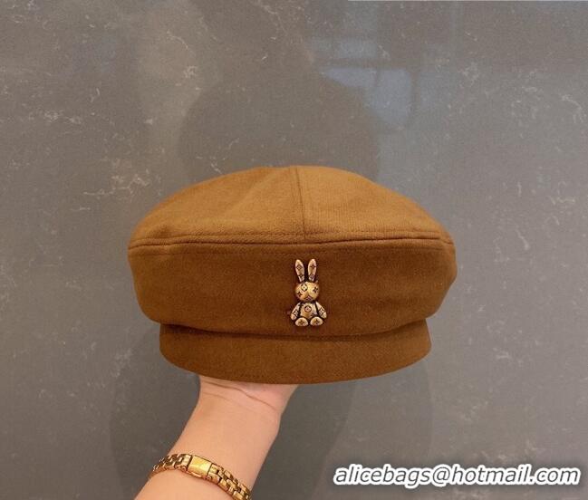 Unique Style Louis Vuitton Beret Hat with Rabbit 091581 Brown 2022