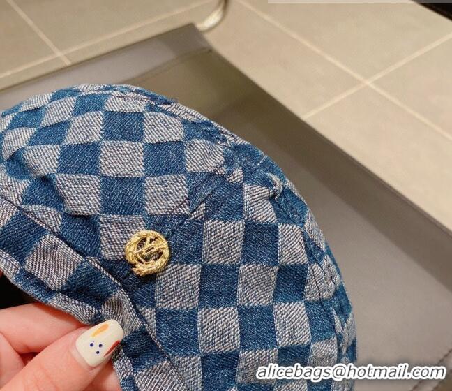 Super Quality Louis Vuitton Damier Beret Hat 091586 Blue 2022