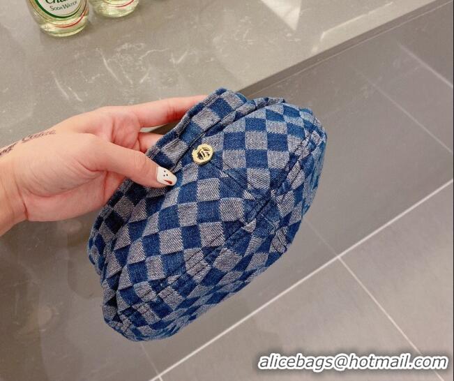 Super Quality Louis Vuitton Damier Beret Hat 091586 Blue 2022