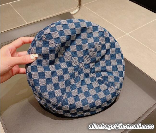 Super Quality Louis Vuitton Damier Beret Hat 091586 Blue 2022