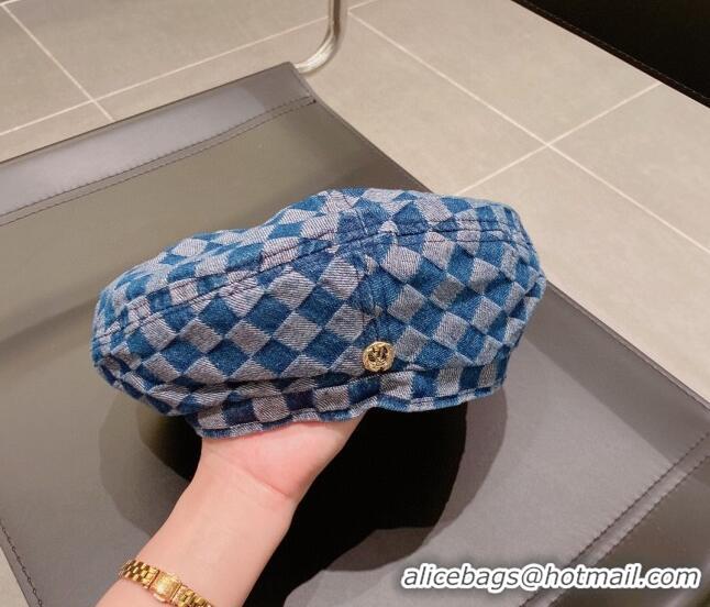 Super Quality Louis Vuitton Damier Beret Hat 091586 Blue 2022