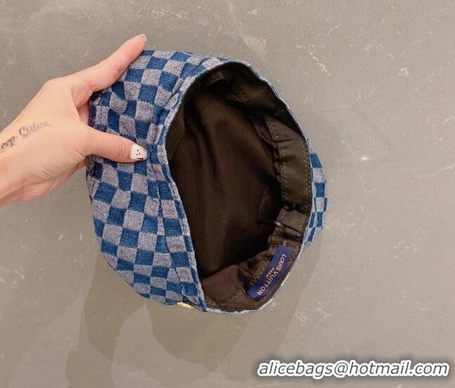 Super Quality Louis Vuitton Damier Beret Hat 091586 Blue 2022