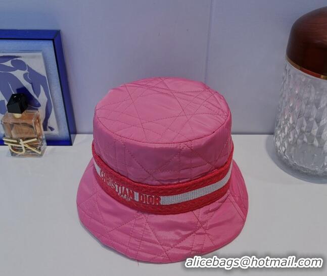 Buy Luxury Dior Cannage Bucket Hat 091511 Pink 2022