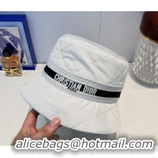 Luxury New Dior Cannage Bucket Hat 091511 White 2022