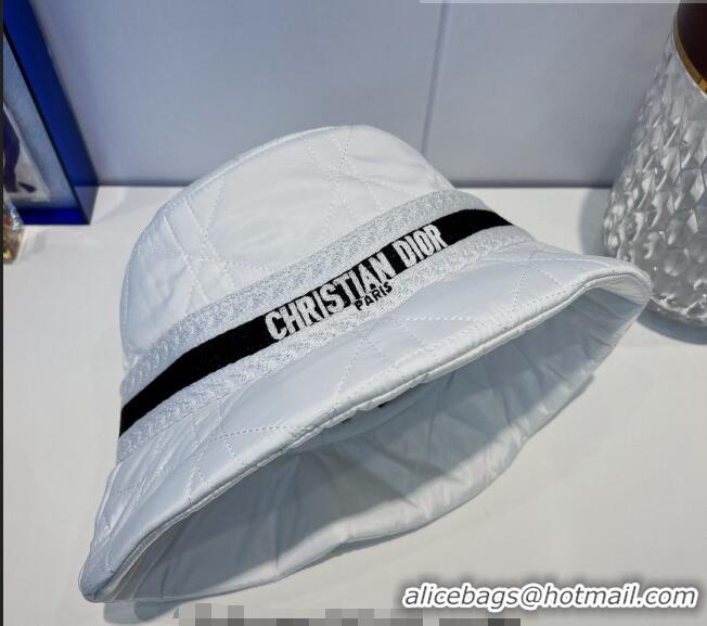 Luxury New Dior Cannage Bucket Hat 091511 White 2022