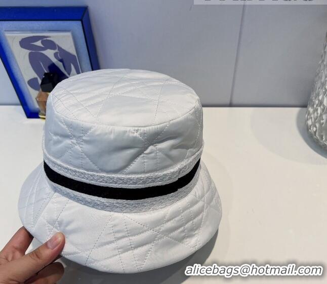 Luxury New Dior Cannage Bucket Hat 091511 White 2022