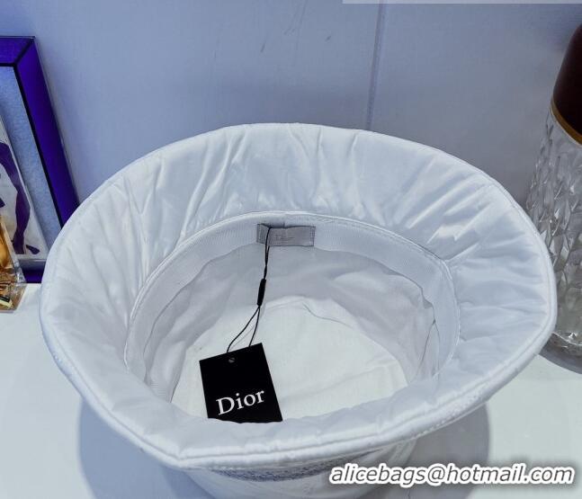 Luxury New Dior Cannage Bucket Hat 091511 White 2022