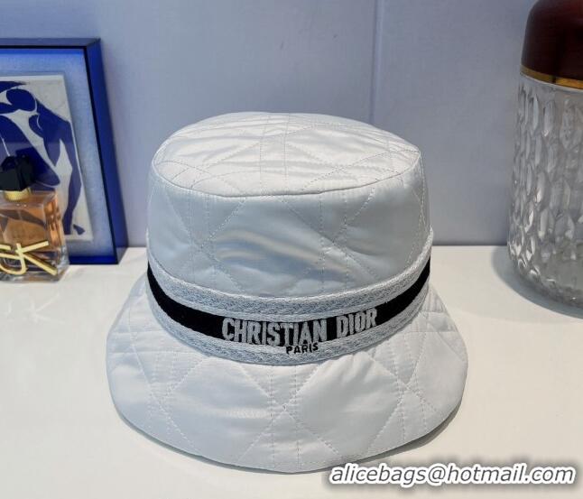 Luxury New Dior Cannage Bucket Hat 091511 White 2022