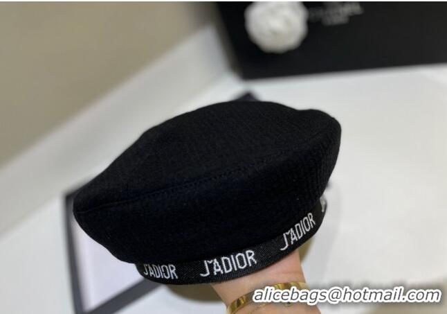 Good Looking Dior Beret Hat 091568 Black 2022