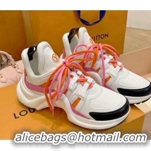 Best Grade Louis Vuitton LV Archlight Fabric Sneakers with Colorful Lace Pink 0719105