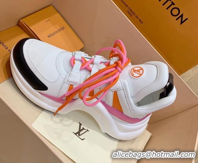 Best Grade Louis Vuitton LV Archlight Fabric Sneakers with Colorful Lace Pink 0719105