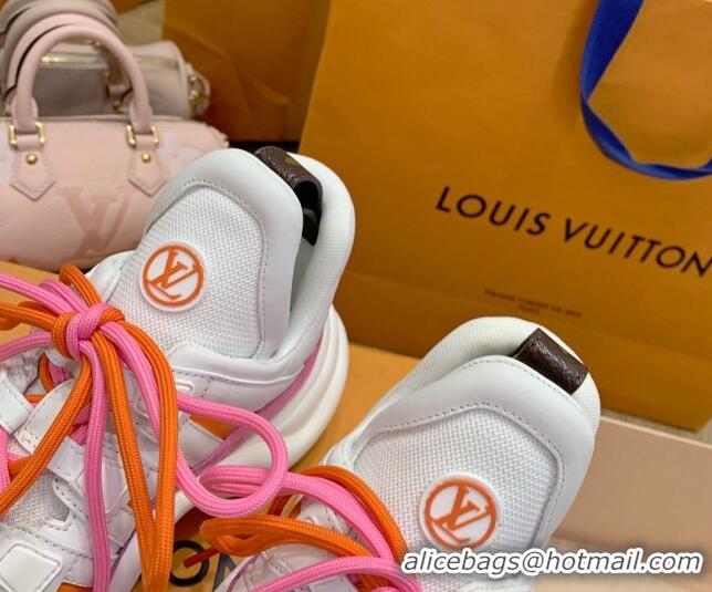 Best Grade Louis Vuitton LV Archlight Fabric Sneakers with Colorful Lace Pink 0719105