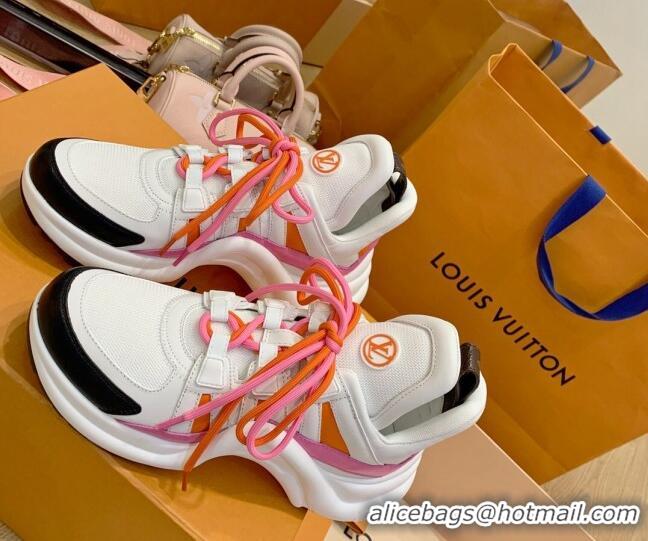 Best Grade Louis Vuitton LV Archlight Fabric Sneakers with Colorful Lace Pink 0719105