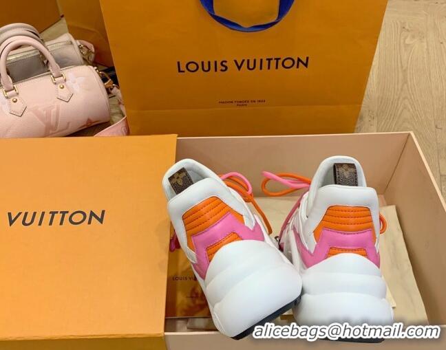 Best Grade Louis Vuitton LV Archlight Fabric Sneakers with Colorful Lace Pink 0719105