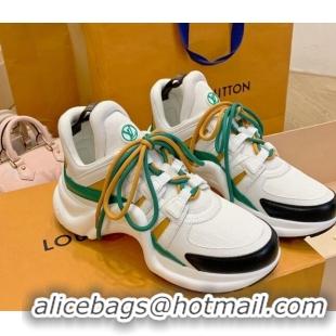 Top Grade Louis Vuitton LV Archlight Fabric Sneakers with Colorful Lace Green 0719106