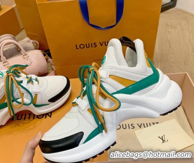 Top Grade Louis Vuitton LV Archlight Fabric Sneakers with Colorful Lace Green 0719106