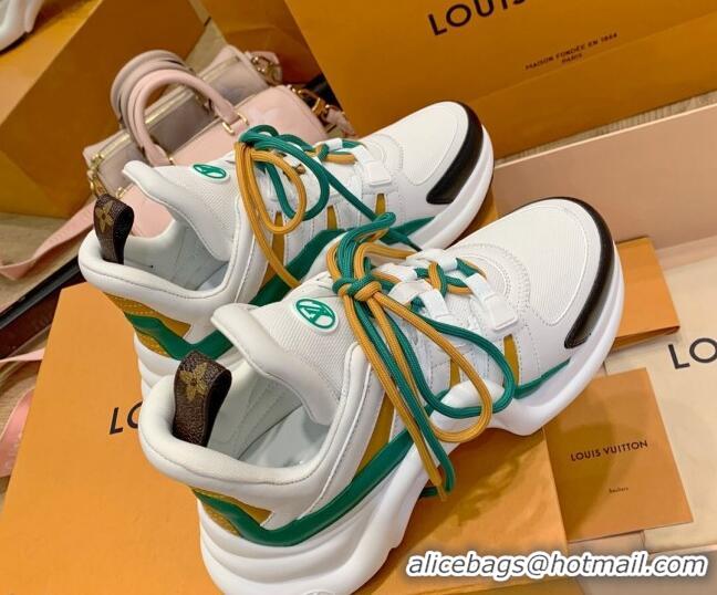 Top Grade Louis Vuitton LV Archlight Fabric Sneakers with Colorful Lace Green 0719106