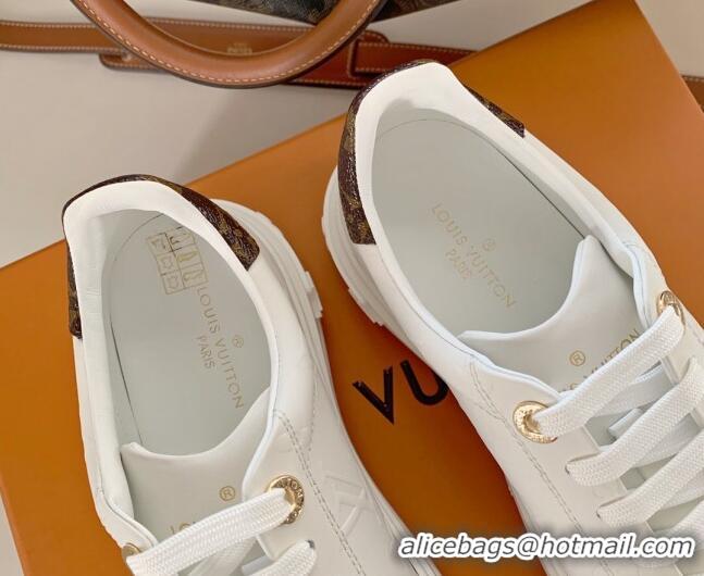 Classic Hot Louis Vuitton Time Out Monogram Leather Sneakers White 0719110