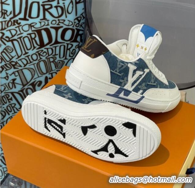 Best Product Louis Vuitton Charlie Low-top Sneakers Blue Denim 0719112