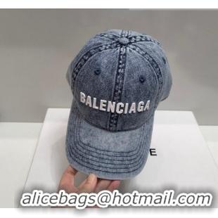 Popular Balenciaga Denim Baseball Hat 706107 Washed Blue 2022