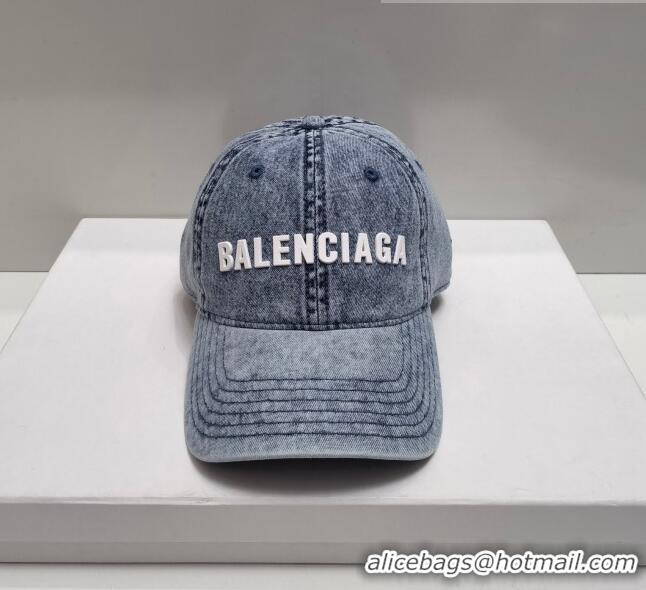 Popular Balenciaga Denim Baseball Hat 706107 Washed Blue 2022