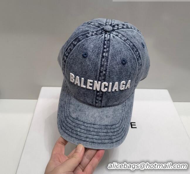 Popular Balenciaga Denim Baseball Hat 706107 Washed Blue 2022