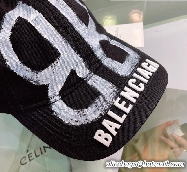 Trendy Design Balenciaga BB Baseball hat BA3125 Black 2022