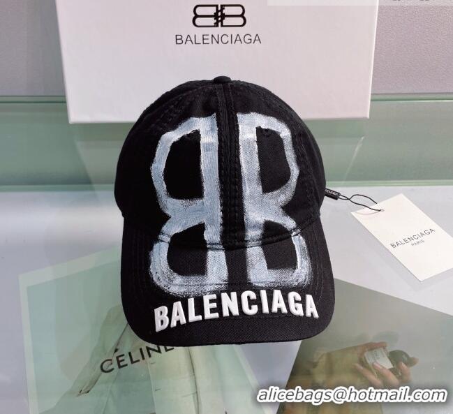 Trendy Design Balenciaga BB Baseball hat BA3125 Black 2022