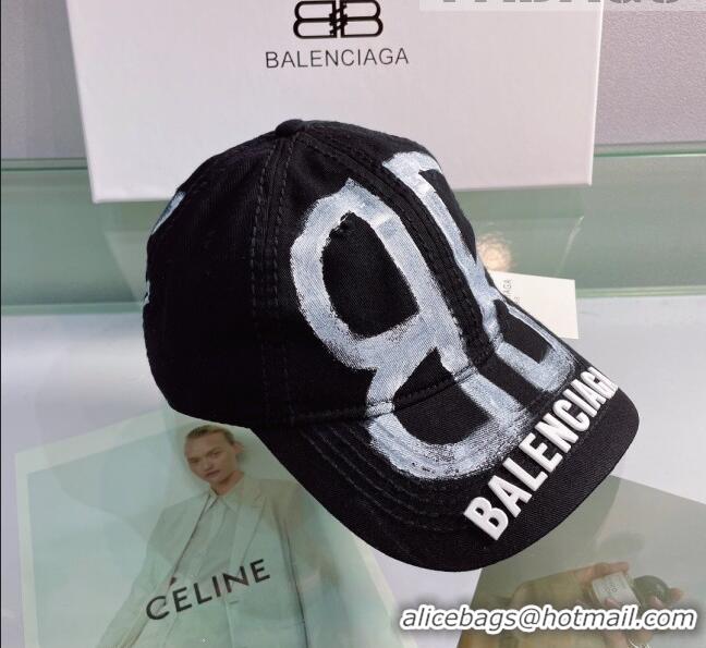 Trendy Design Balenciaga BB Baseball hat BA3125 Black 2022