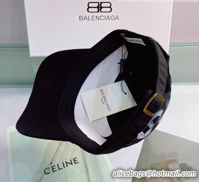 Trendy Design Balenciaga BB Baseball hat BA3125 Black 2022