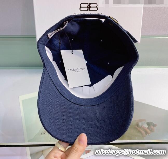 Top Quality Balenciaga BB Baseball hat BA3125 Navy Blue 2022