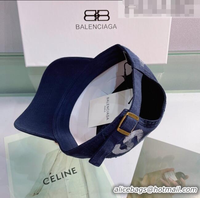 Top Quality Balenciaga BB Baseball hat BA3125 Navy Blue 2022