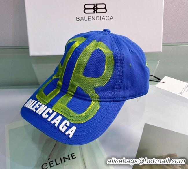 Unique Grade Balenciaga BB Baseball hat BA3125 Sky Blue 2022