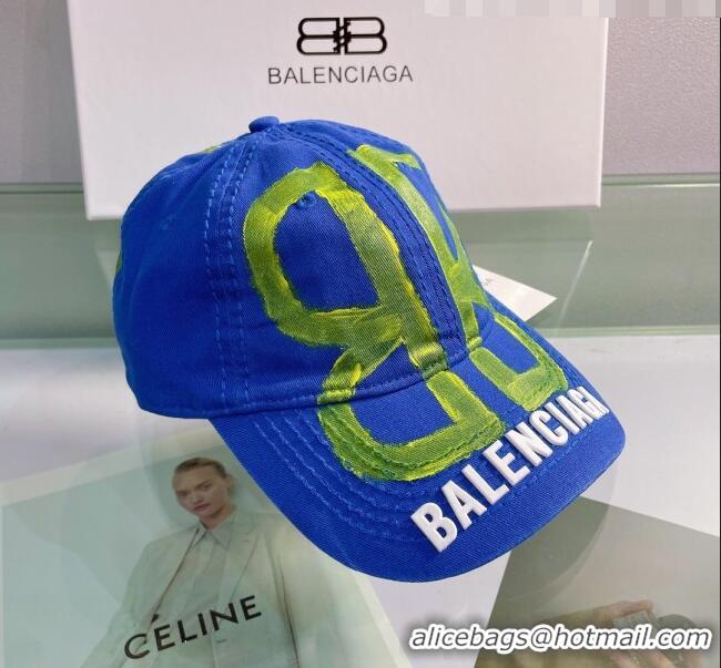 Unique Grade Balenciaga BB Baseball hat BA3125 Sky Blue 2022