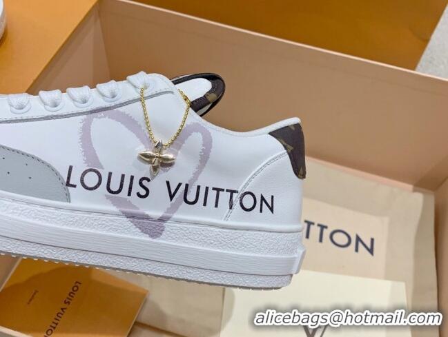 Stylish Louis Vuitton Charlie LOVE Low-top Sneakers White/Grey 072001