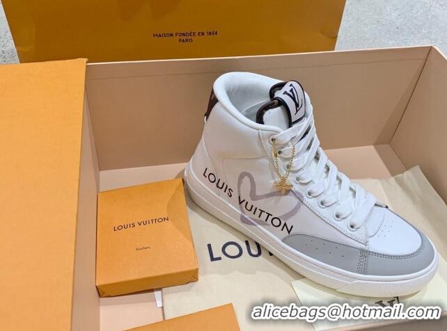 Grade Quality Louis Vuitton Charlie LOVE High-top Sneakers White/Grey 072002