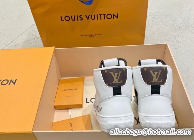 Grade Quality Louis Vuitton Charlie LOVE High-top Sneakers White/Grey 072002