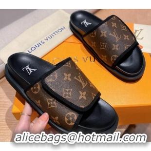 Trendy Design Louis Vuitton Miami Monogram Canvas Slide Sandals Brown 081066