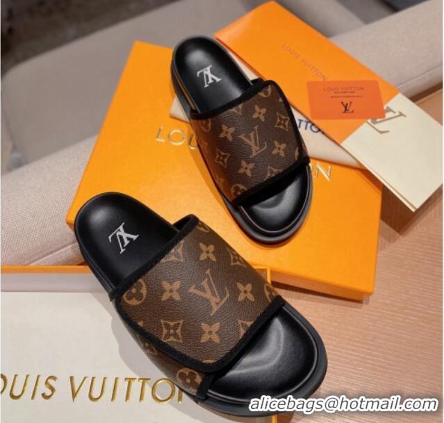 Trendy Design Louis Vuitton Miami Monogram Canvas Slide Sandals Brown 081066