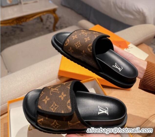 Trendy Design Louis Vuitton Miami Monogram Canvas Slide Sandals Brown 081066