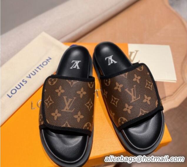 Trendy Design Louis Vuitton Miami Monogram Canvas Slide Sandals Brown 081066