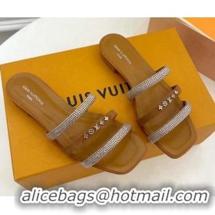 Unique Discount Louis Vuitton Appeal Flat Slide Sandals Brown 081067