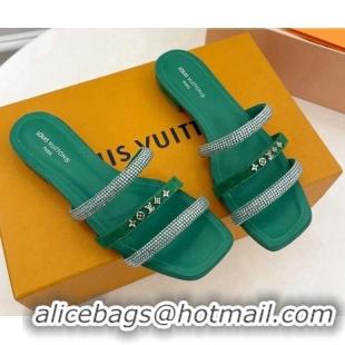 Grade Quality Louis Vuitton Appeal Flat Slide Sandals Green 081068