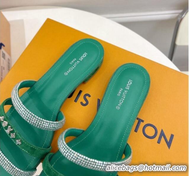 Grade Quality Louis Vuitton Appeal Flat Slide Sandals Green 081068