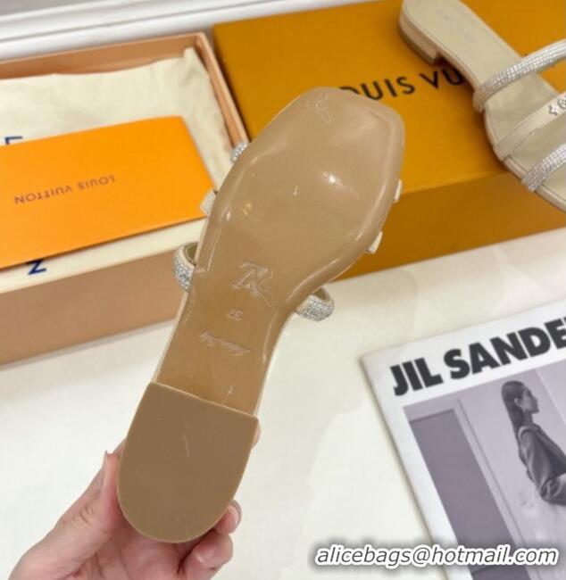 Stylish Louis Vuitton Appeal Flat Slide Sandals Apricot 081069