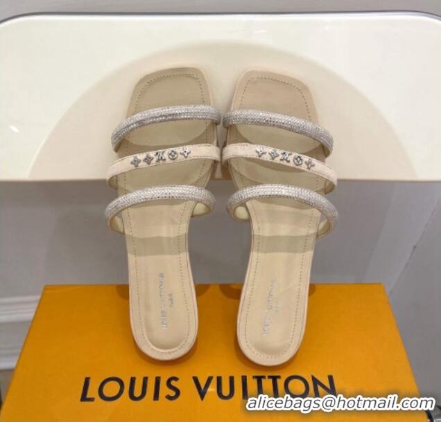 Stylish Louis Vuitton Appeal Flat Slide Sandals Apricot 081069