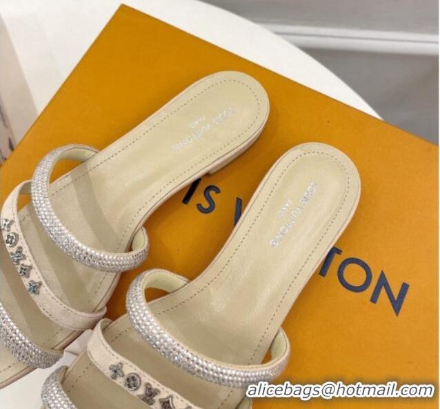 Stylish Louis Vuitton Appeal Flat Slide Sandals Apricot 081069