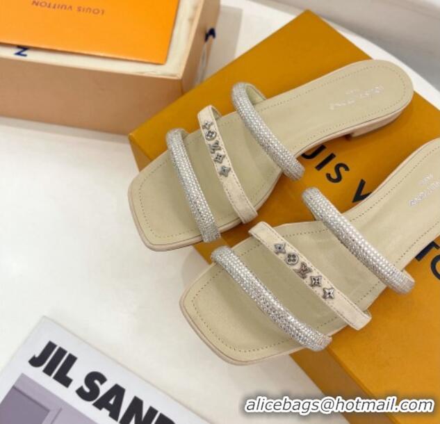 Stylish Louis Vuitton Appeal Flat Slide Sandals Apricot 081069